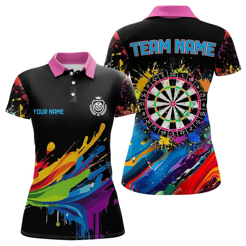 Lustige Dartscheiben Farbige Farbklecks Darts Poloshirts Individuell Gestaltet T3544 - Outfitsuche