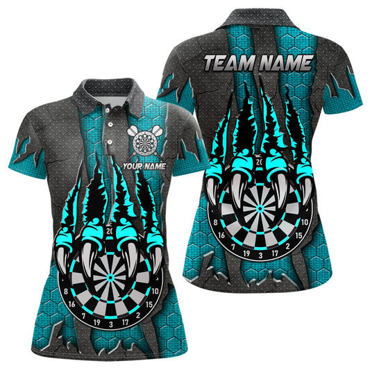 Lustige Dartshirts in Türkis für Frauen – Personalisierte Dartliga - Teamtrikots T3056 - Outfitsuche