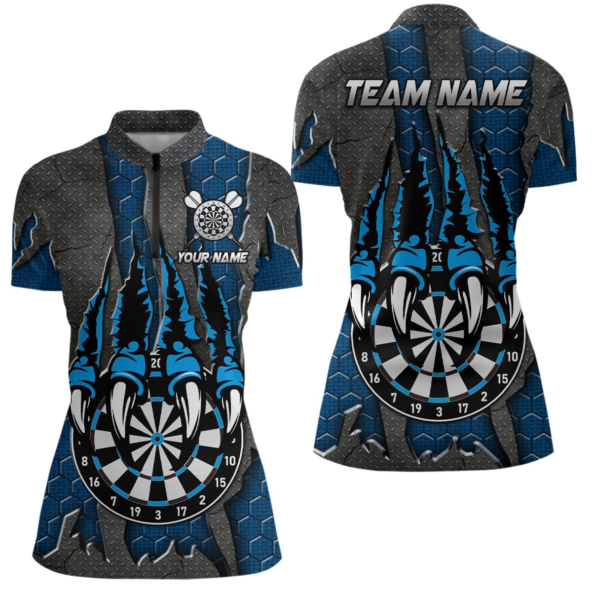 Lustige Klauen - Dartscheibe – Personalisierte Blaue Dart - Shirts für Frauen, individuelle Darts - Team - Trikots T3054 - Outfitsuche