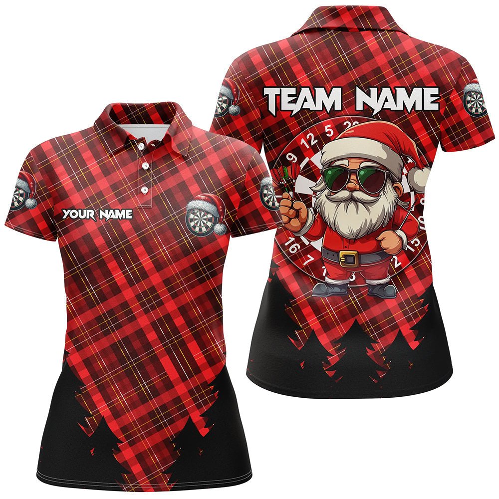 Lustige Weihnachts - Santa Dart - Shirts für Frauen mit rotem Karomuster – Weihnachts - Dart - Outfit T2808 - Outfitsuche