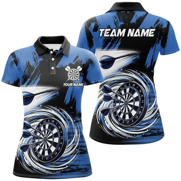 Lustiges blaues Wirbel - Dartsbrett Polo & 1/4 Zip für Damen, coole Darts - Shirts und Team - Trikots T2879 - Outfitsuche