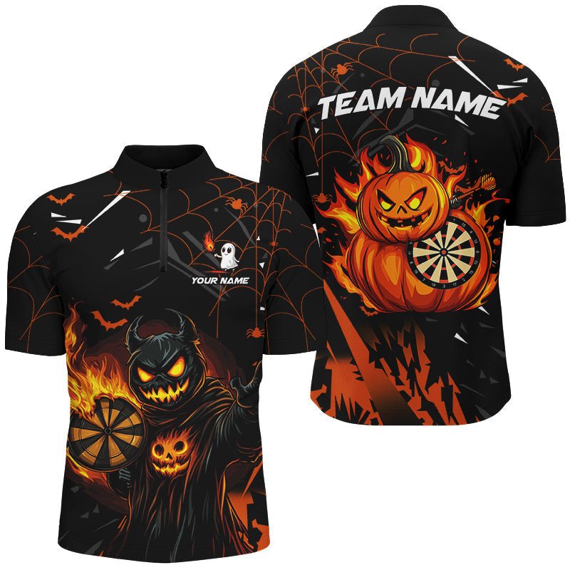 Lustiges Halloween Dart - Shirt mit brennenden Kürbissen für Männer T2622 - Outfitsuche