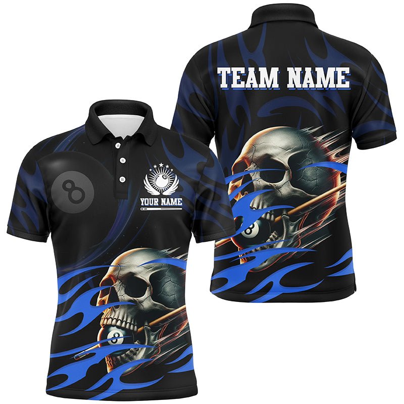 Lustiges Herren Skull 8 - Ball Pool Polo & Quarter - Zip Shirt T1695 - Outfitsuche