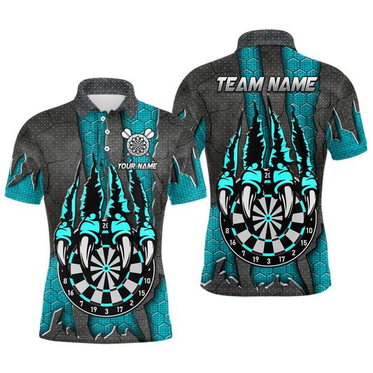 Lustiges Krallen - Dartsbrett – Individuelle Türkise Dartshirts für Herren, Personalisierte Darts - Liga Teamtrikots T3056 - Outfitsuche