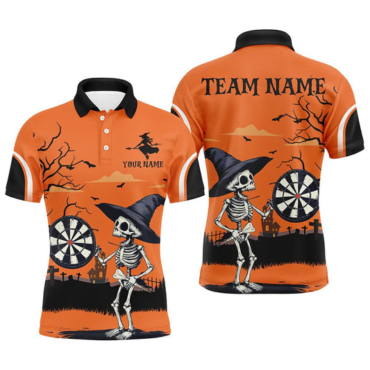 Lustiges Skelett Orange Halloween Dart Shirt T2636 - Outfitsuche