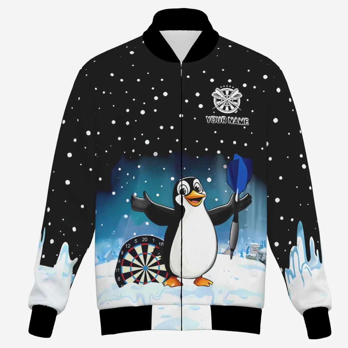 Lustiges Snow Winter Personalisierte Dart Jacke - Individuelles Weihnachtsgeschenk T2685 - Outfitsuche