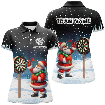 Lustiges Weihnachtsmann Darts T-Shirt für Frauen mit individuellem Schneehintergrund - Perfektes Geschenk für Dart - Fans! T2869 - Outfitsuche