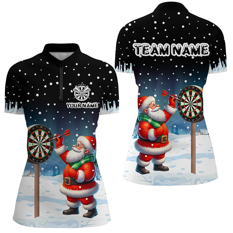 Lustiges Weihnachtsmann Darts T-Shirt für Frauen mit individuellem Schneehintergrund - Perfektes Geschenk für Dart - Fans! T2869 - Outfitsuche