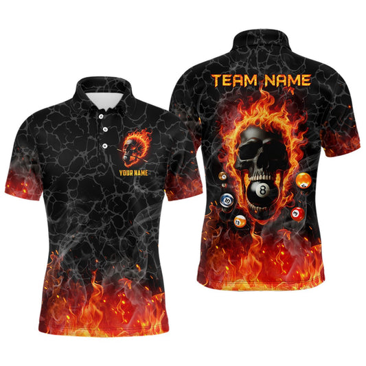 Männer Flame Skull Feuer Billard 8 Ball Shirt T1826 - Outfitsuche