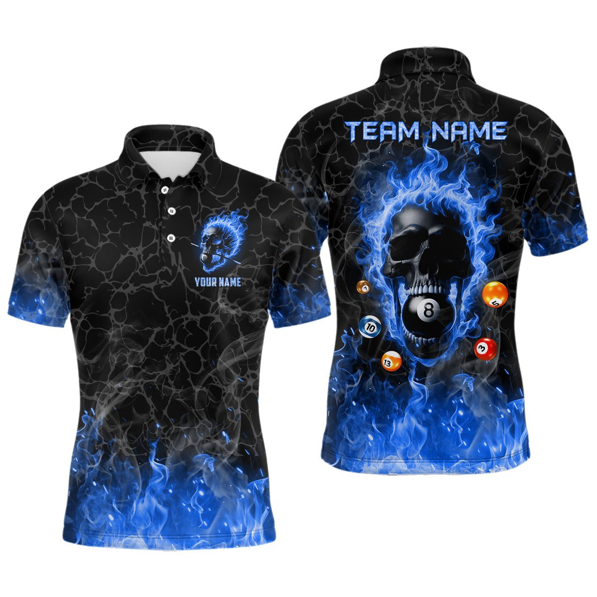 Männer Flame Skull Feuer Billard 8 Ball Shirt T2011 - Outfitsuche