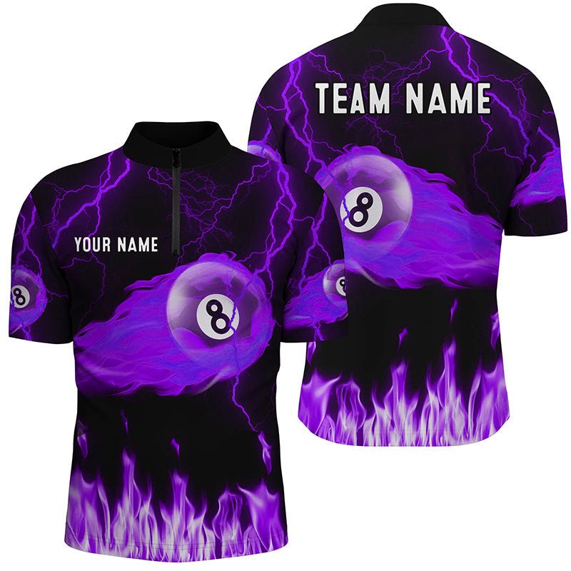 Männer Purple 8 - Ball Flammen Billardhemd T2053 - Outfitsuche