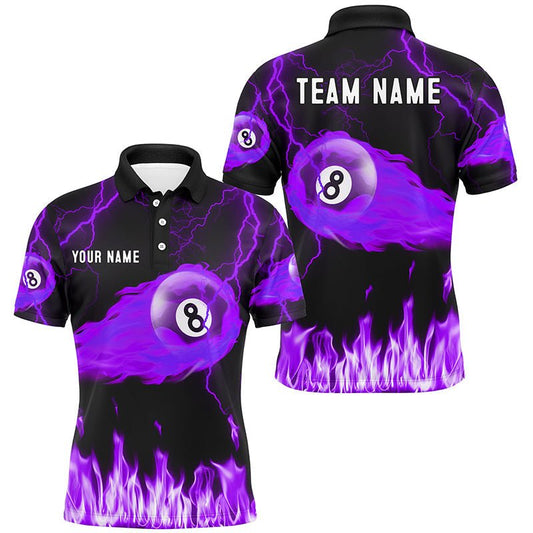 Männer Purple 8 - Ball Flammen Billardhemd T2053 - Outfitsuche