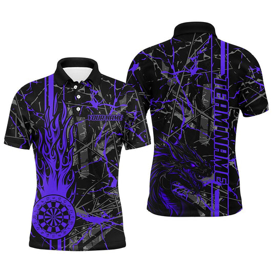 Männer Purple Grunge Darttrikot - Feuerflammen - Drache mit individuellem Namen T2605 - Outfitsuche