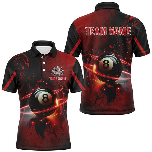 Männer Rot Leuchtendes 8 - Ball Pool Trikot T1873 - Outfitsuche