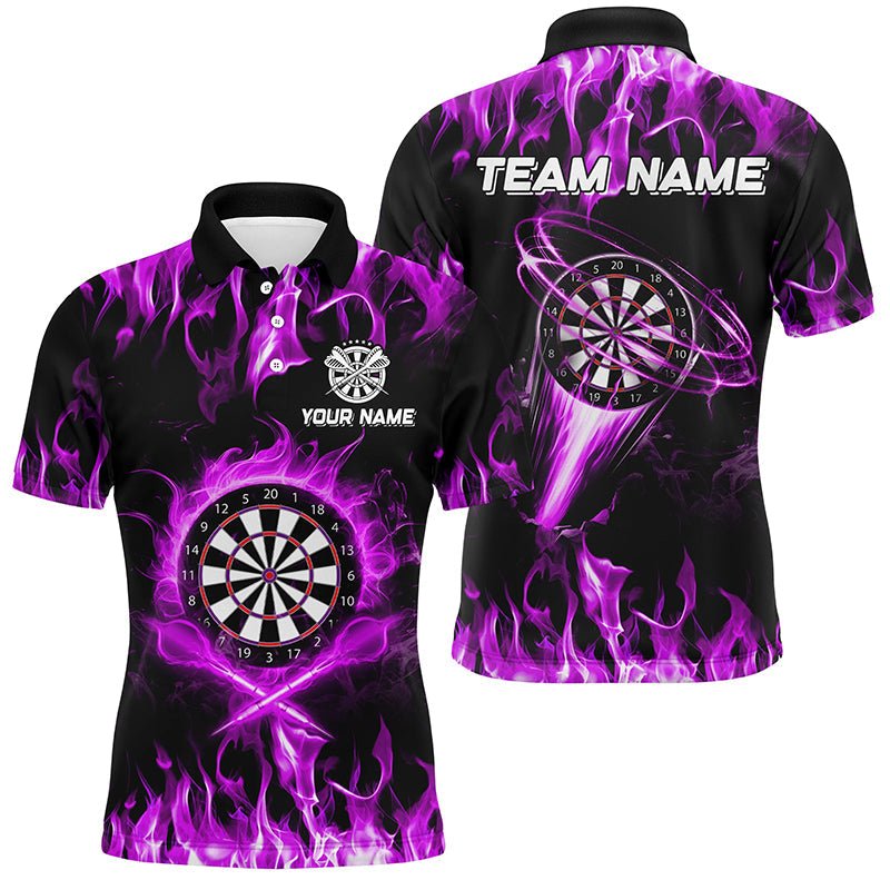 Männer's Lila Feuerflammen Dartshirt - Individuelles Blitz - Darts - Liga - Trikot T2662 - Outfitsuche