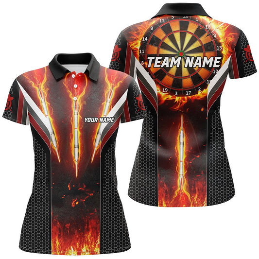 Maßgeschneiderte Damen Darts Polo - & Zip - Shirts - Burning Fire Theme T1540 - Outfitsuche