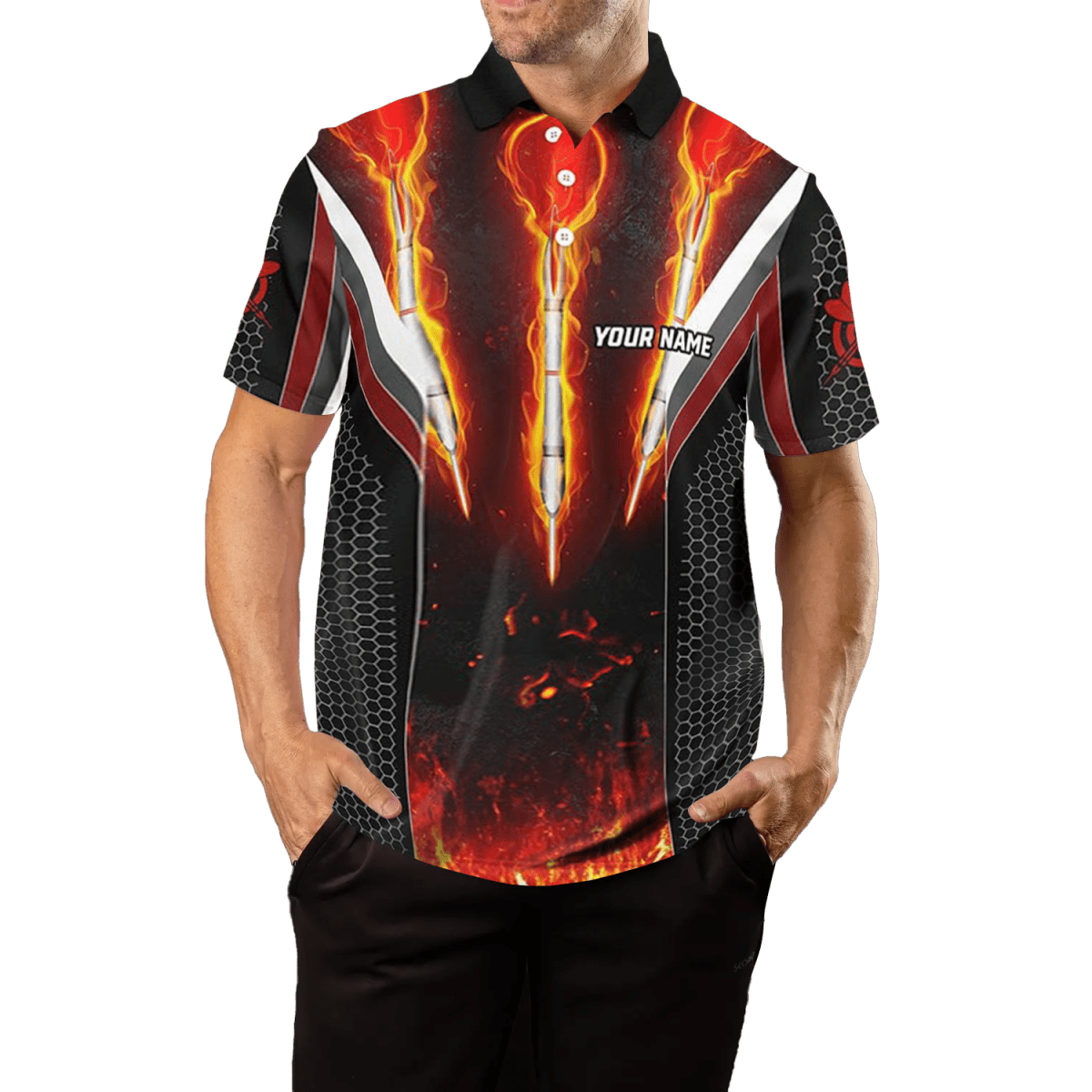 Maßgeschneiderte Herren Darts Feuer Polo - & Zip - Shirts T1540 - Outfitsuche