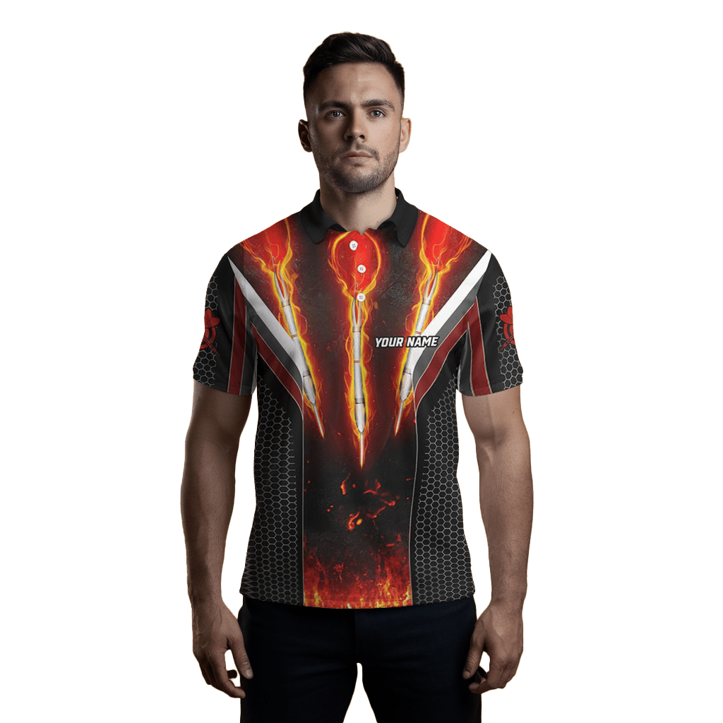 Maßgeschneiderte Herren Darts Feuer Polo - & Zip - Shirts T1540 - Outfitsuche