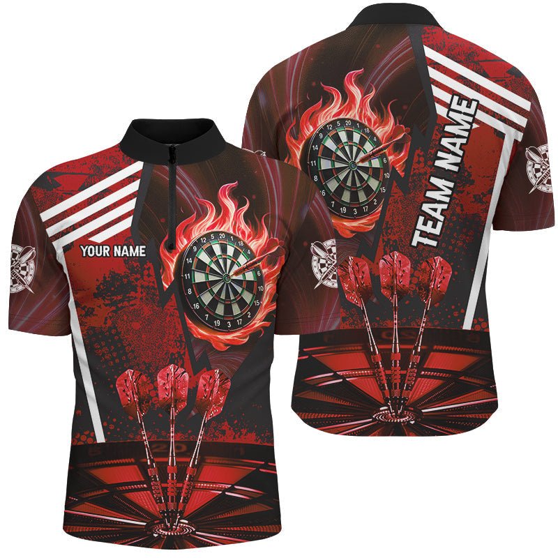 Maßgeschneiderte Herren Dartshirt in Rot - Feuerflammen - Ziel T2701 - Outfitsuche