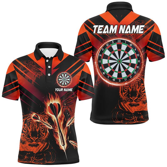 Maßgeschneiderte Herren Dartshirt Rot Pfeil Feuer Tiger T2688 - Outfitsuche