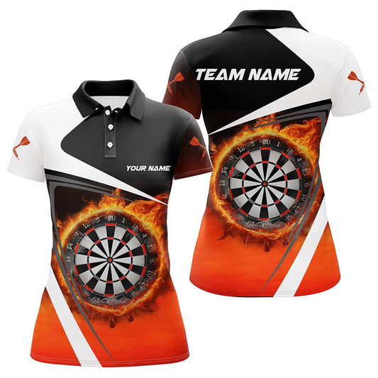 Maßgeschneidertes Damen Feuerflamme Dartboard Dart Polo Shirt V1083 - Outfitsuche