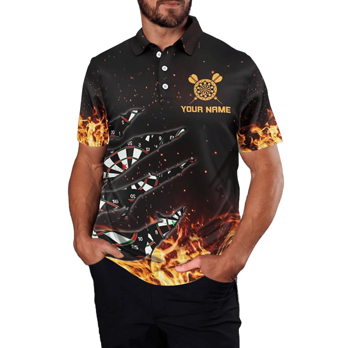 Maßgeschneidertes Feuerflammen Herren Darts Polo Shirt T1271 - Outfitsuche