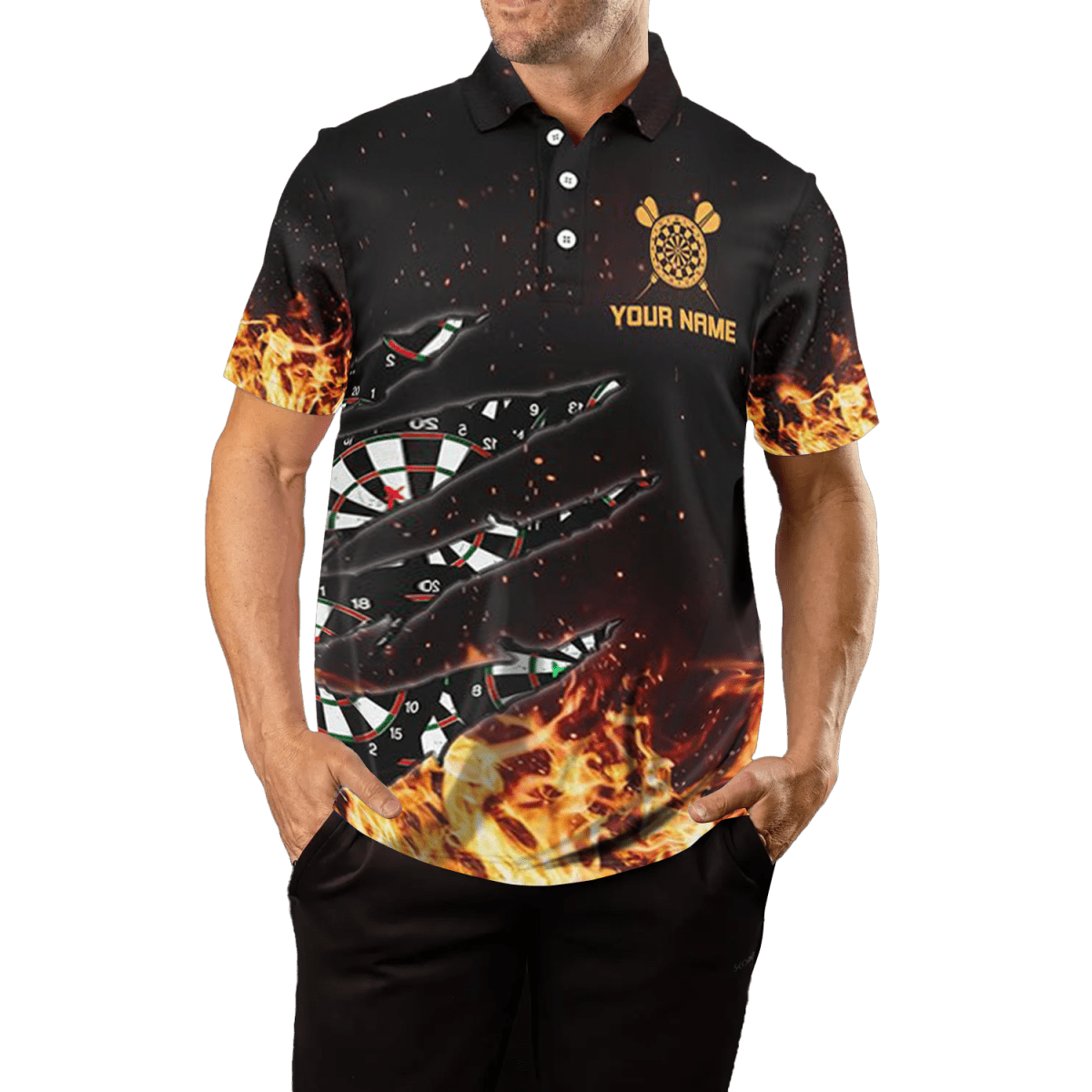 Maßgeschneidertes Feuerflammen Herren Darts Polo Shirt T1271 - Outfitsuche