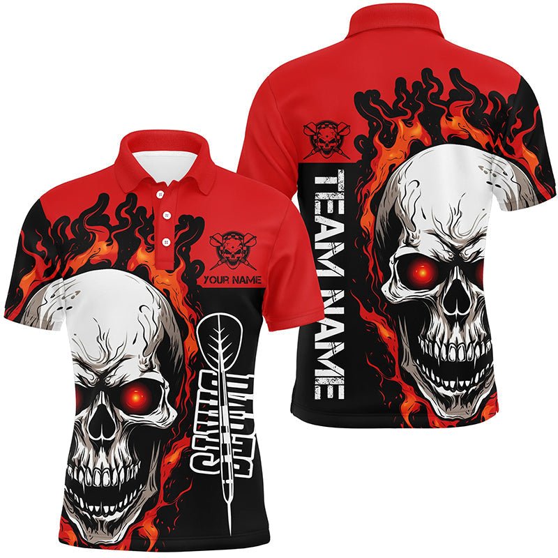 Multi - Color Darts Skull Flame Polo & Quarter - Zip Shirts für Männer T1544 - Outfitsuche