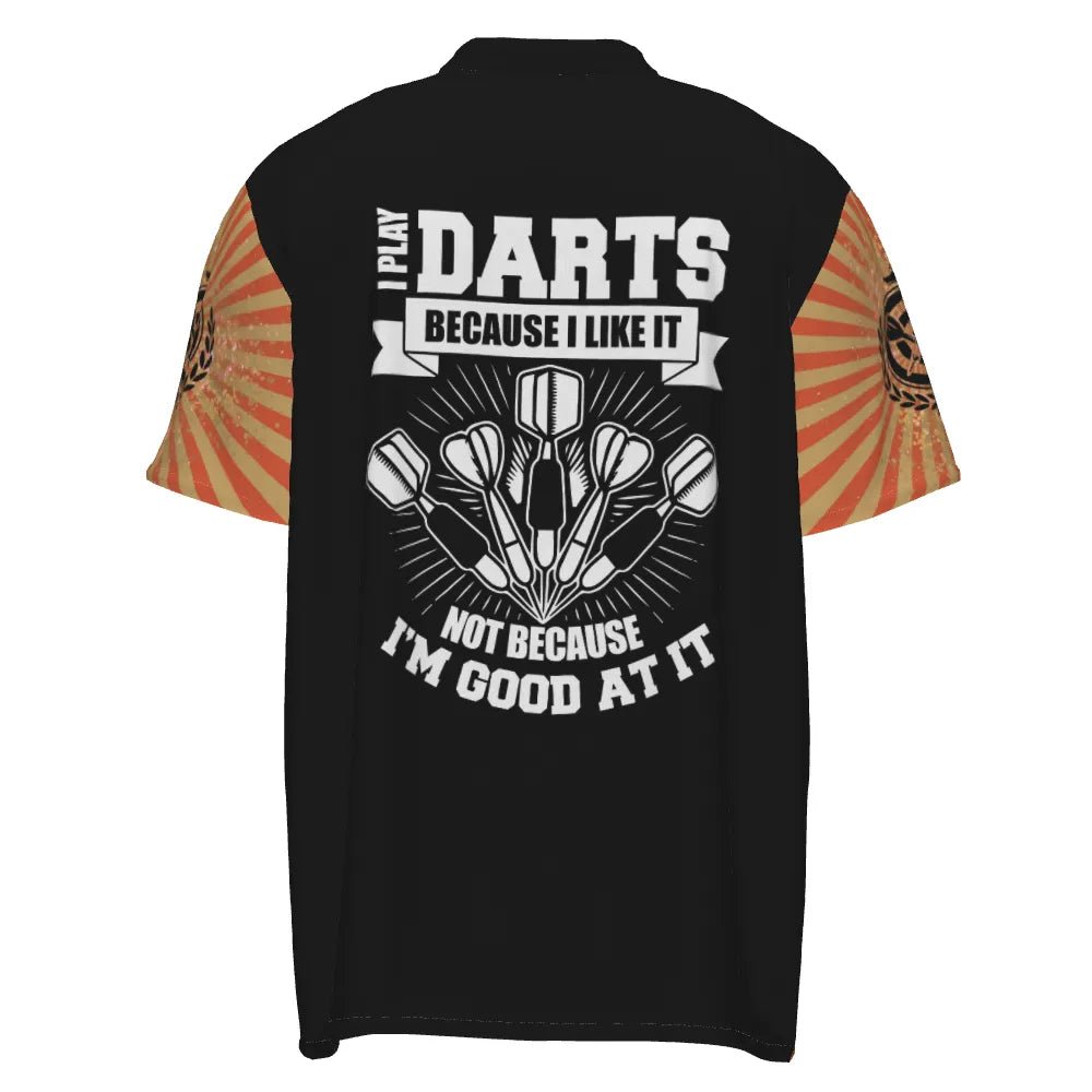 Orange Halo Herren Darts Polo Shirt, individuell anpassbares Dart-Trikot für Männer - Ich spiele Darts, weil es mir gefällt O199 - Outfitsuche