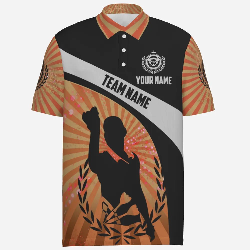 Orange Halo Herren Darts Polo Shirt, individuell anpassbares Dart-Trikot für Männer - Ich spiele Darts, weil es mir gefällt O199 - Outfitsuche