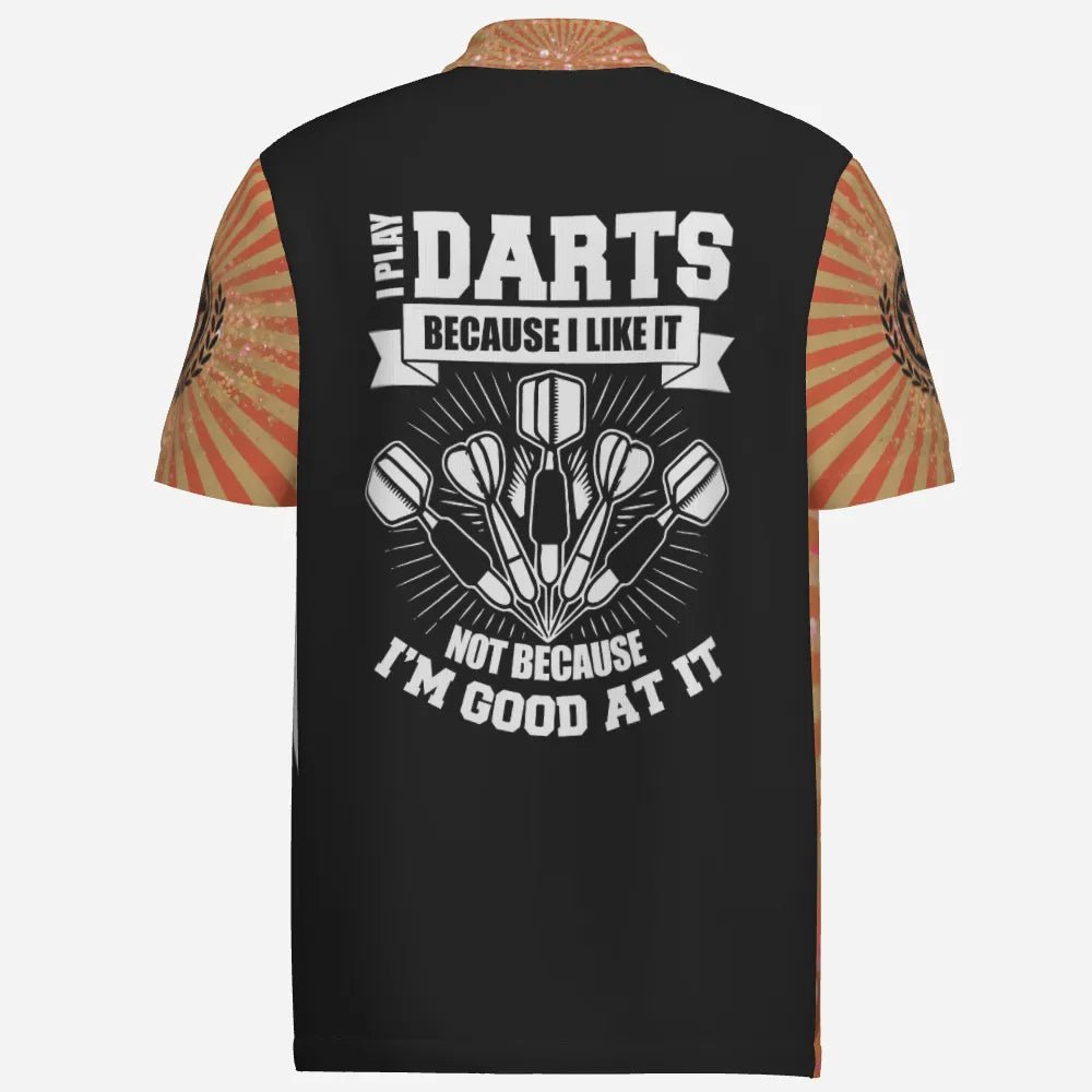 Orange Halo Herren Darts Polo Shirt, individuell anpassbares Dart-Trikot für Männer - Ich spiele Darts, weil es mir gefällt O199 - Outfitsuche