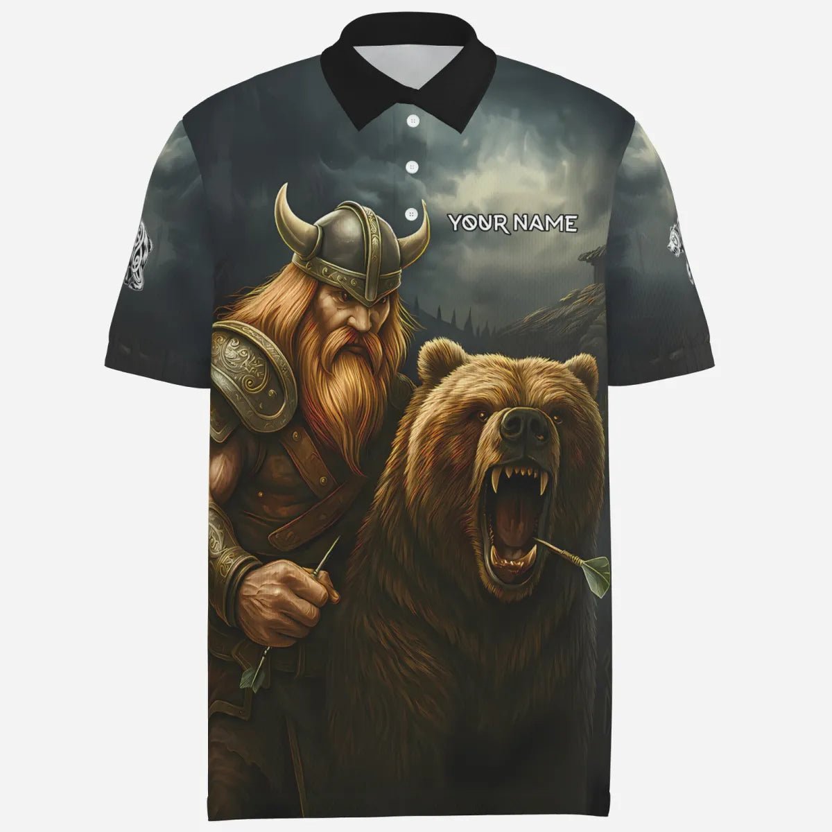 Personalisierbares Berserker - Trikot – Nordisches Dartshirt mit Bär & Wikinger - Runen – VK7923 - Outfitsuche