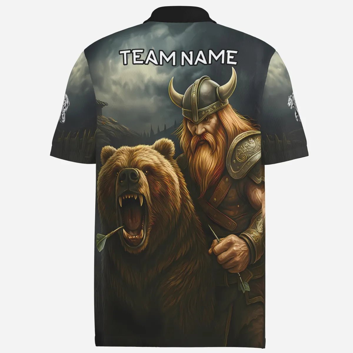 Personalisierbares Berserker - Trikot – Nordisches Dartshirt mit Bär & Wikinger - Runen – VK7923 - Outfitsuche