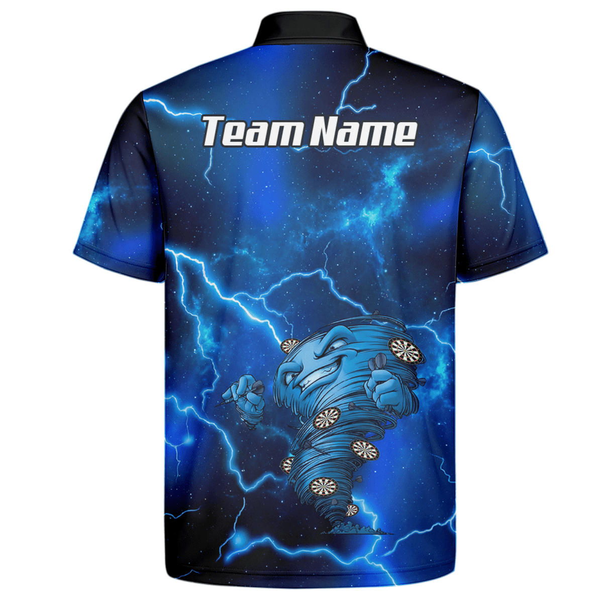 Personalisierbares Dart Polo Herren – Blaues Lightning Tornado Galaxy Design Performance Shirt LB3159 - Outfitsuche