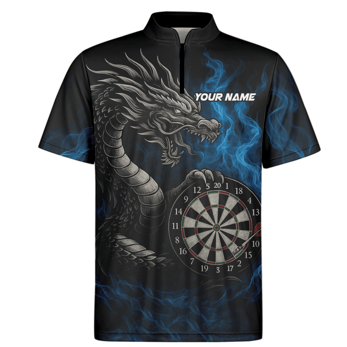 Personalisierbares Herren Dart - Polo - Shirt Schwarz mit Rotem Adler Motiv C2269 - Outfitsuche