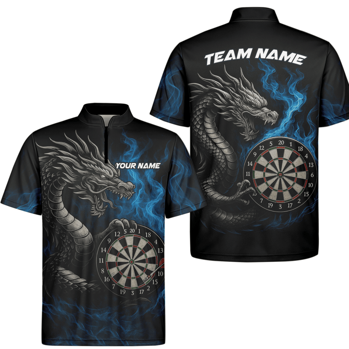 Personalisierbares Herren Dart - Polo - Shirt Schwarz mit Rotem Adler Motiv C2269 - Outfitsuche