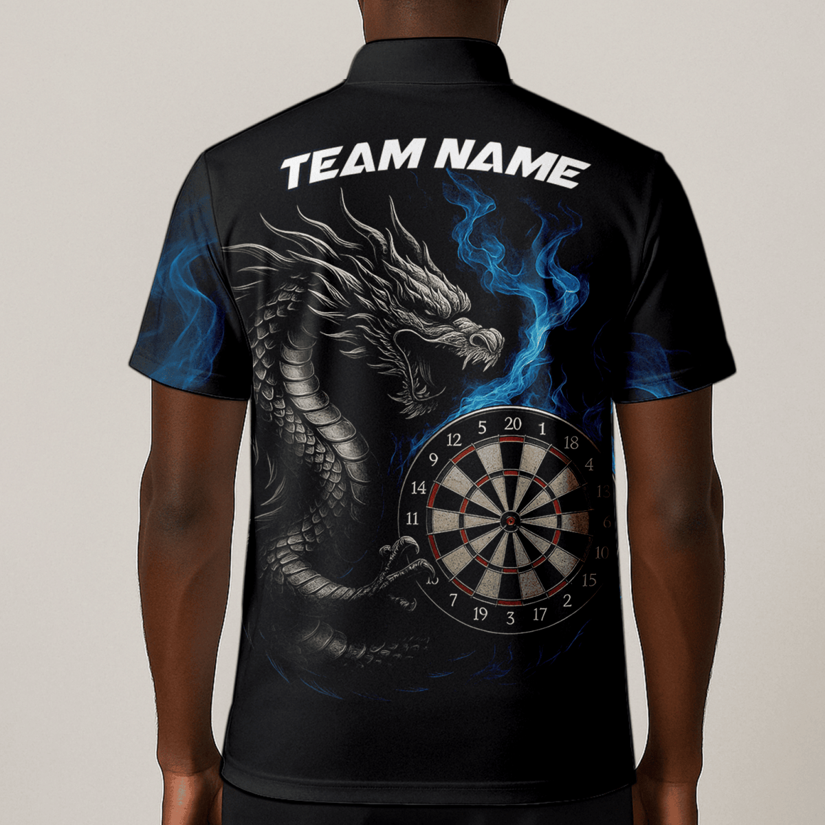 Personalisierbares Herren Dart - Polo - Shirt Schwarz mit Rotem Adler Motiv C2269 - Outfitsuche
