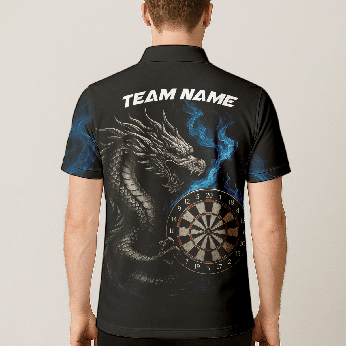 Personalisierbares Herren Dart - Polo - Shirt Schwarz mit Rotem Adler Motiv C2269 - Outfitsuche