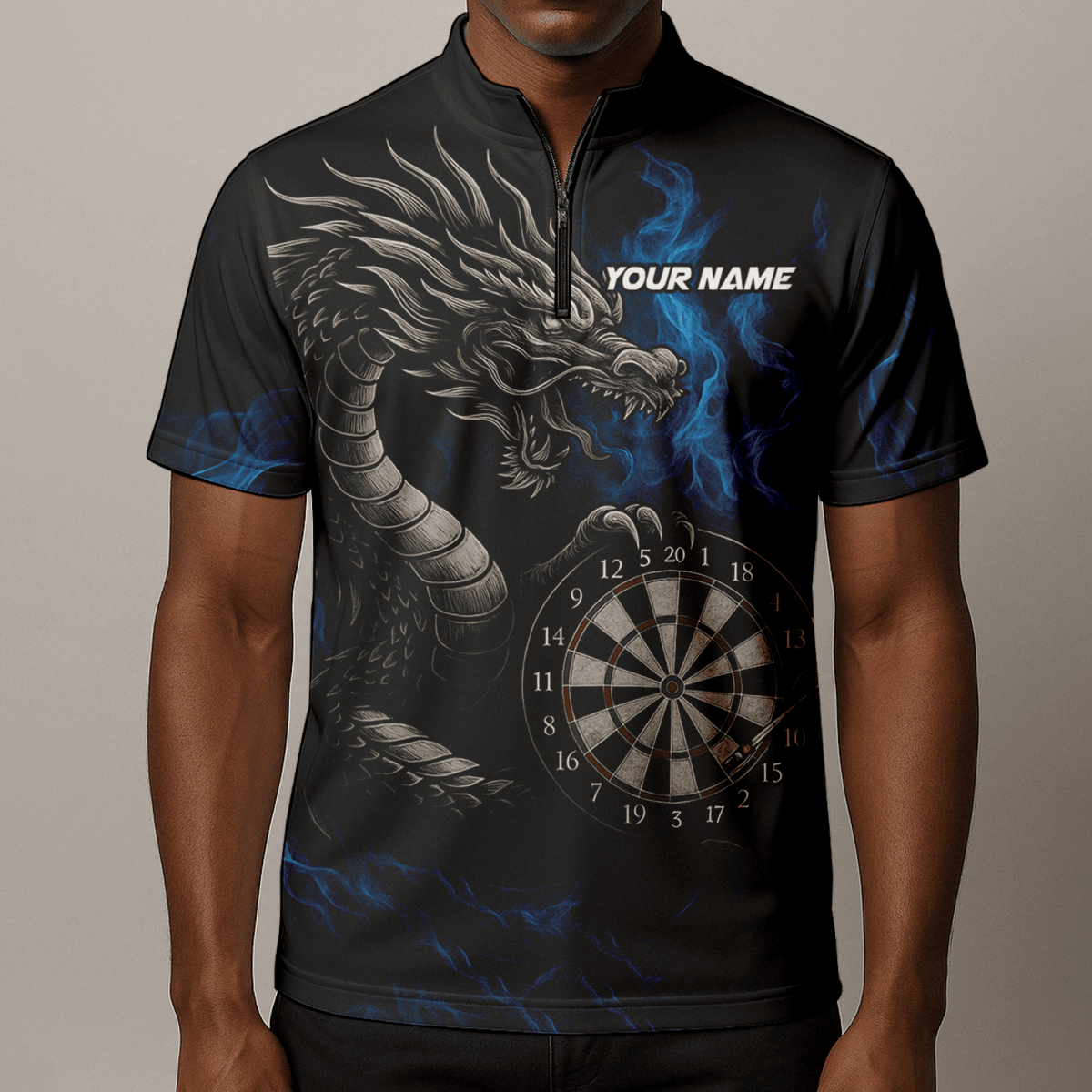 Personalisierbares Herren Dart - Polo - Shirt Schwarz mit Rotem Adler Motiv C2269 - Outfitsuche