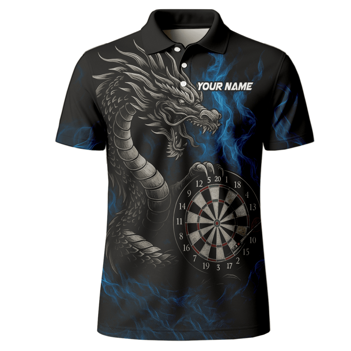 Personalisierbares Herren Dart - Polo - Shirt Schwarz mit Rotem Adler Motiv C2269 - Outfitsuche