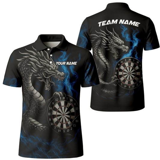 Personalisierbares Herren Dart - Polo - Shirt Schwarz mit Rotem Adler Motiv C2269 - Outfitsuche