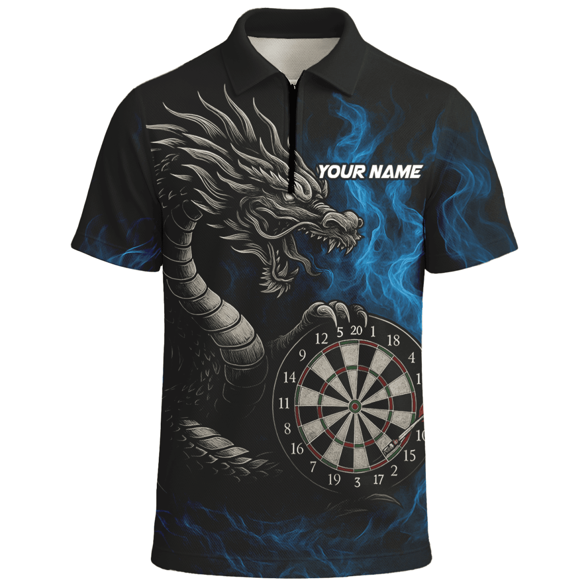 Personalisierbares Herren Dart - Polo - Shirt Schwarz mit Rotem Adler Motiv C2269 - Outfitsuche
