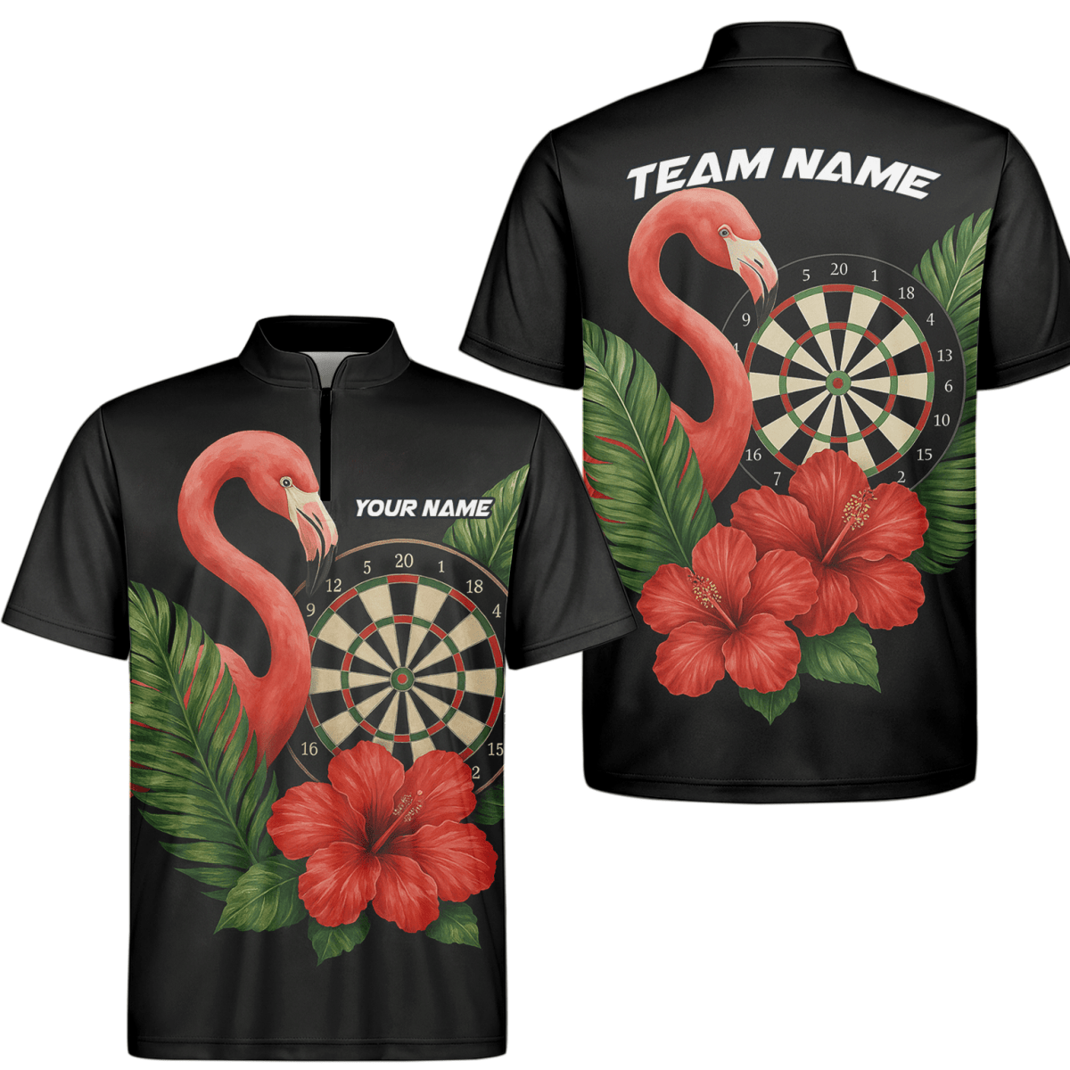 Personalisierbares Herren Dart Poloshirt Schwarz mit Blauem Flammen - Wolf Motiv E3749 - Outfitsuche