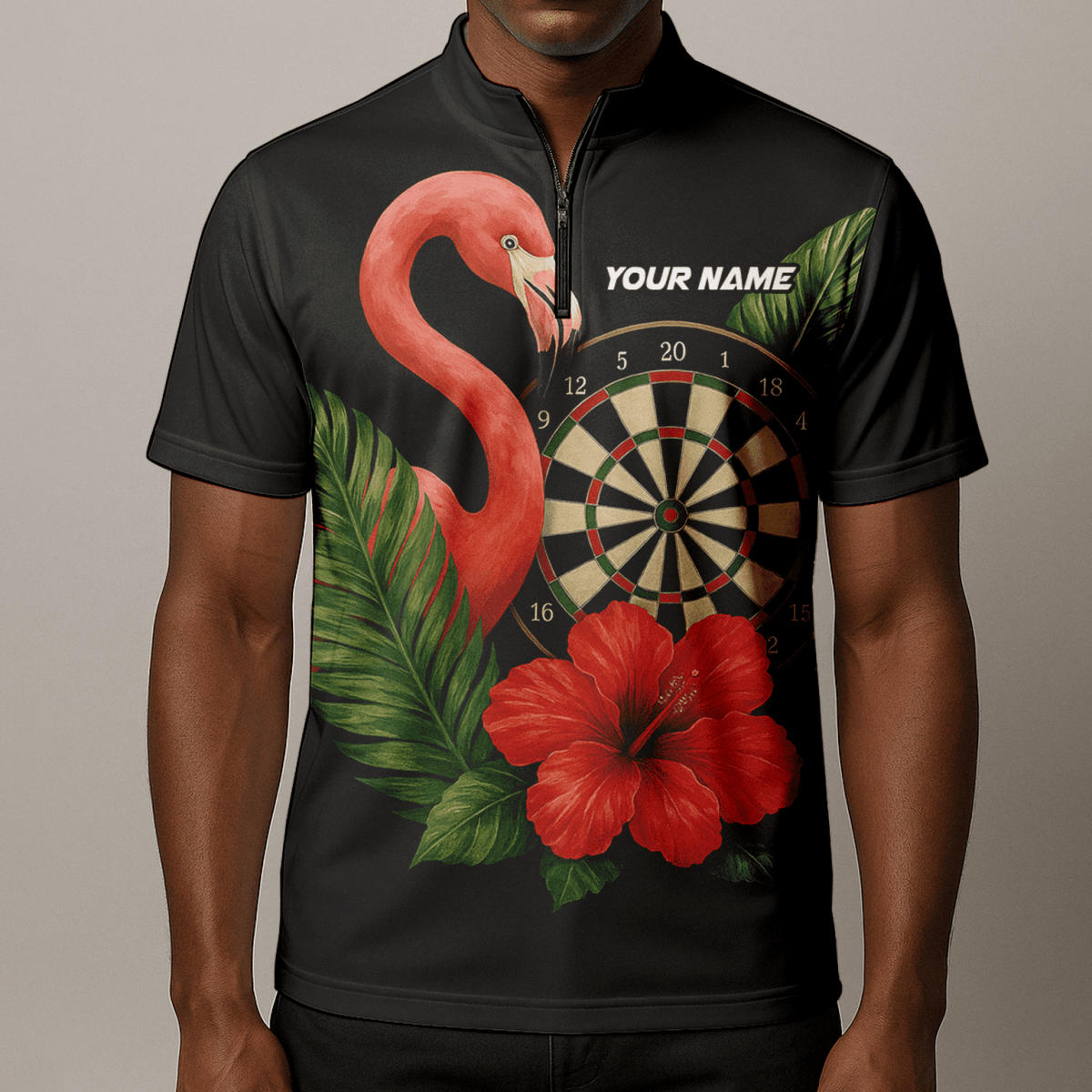 Personalisierbares Herren Dart Poloshirt Schwarz mit Blauem Flammen - Wolf Motiv E3749 - Outfitsuche