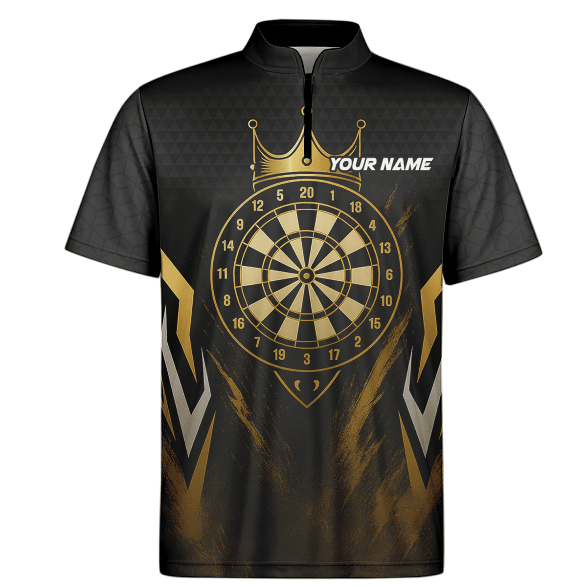 Personalisierbares Herren Darts Poloshirt – Schwarzer Totenkopf & Blaue Flamme W9405 - Outfitsuche