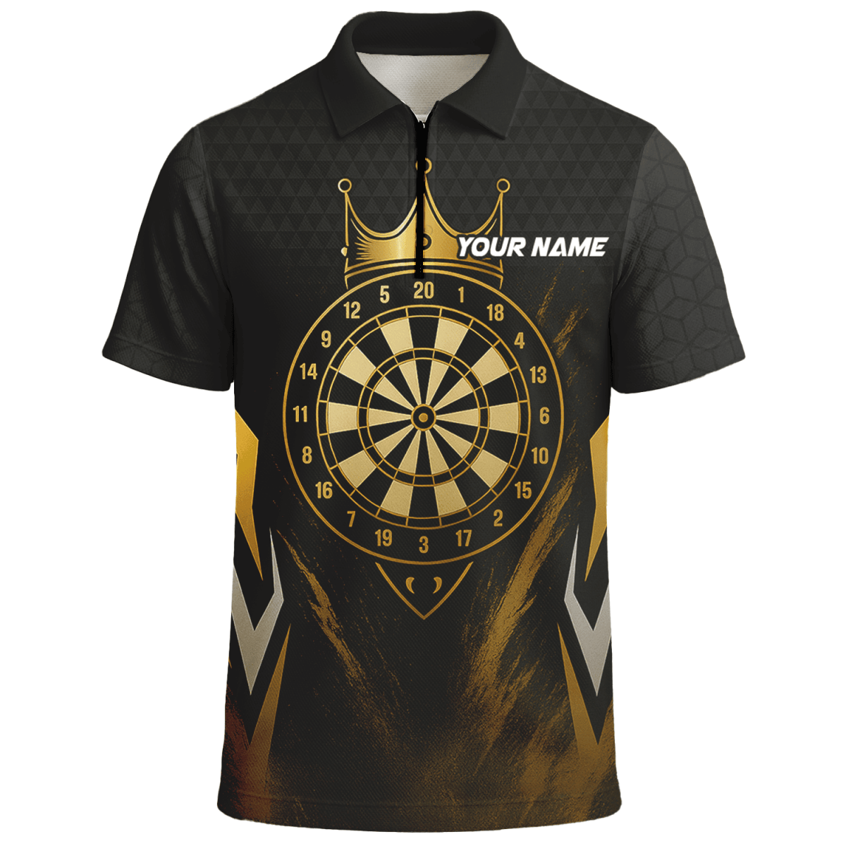Personalisierbares Herren Darts Poloshirt – Schwarzer Totenkopf & Blaue Flamme W9405 - Outfitsuche