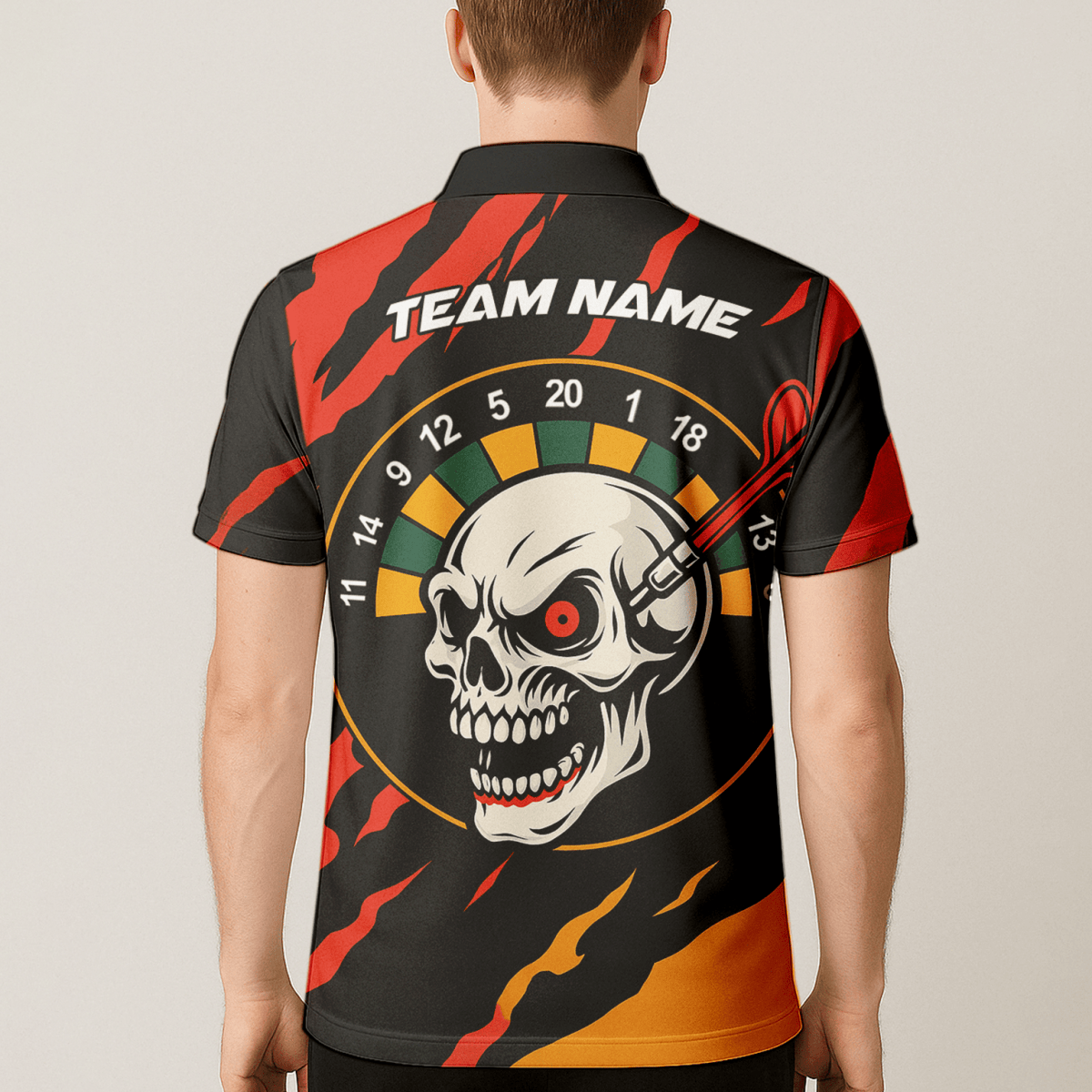 Personalisierbares Herren Poloshirt mit Schwarz - Gold - Krone Darts - Motiv Z2886 - Outfitsuche