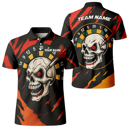 Personalisierbares Herren Poloshirt mit Schwarz - Gold - Krone Darts - Motiv Z2886 - Outfitsuche