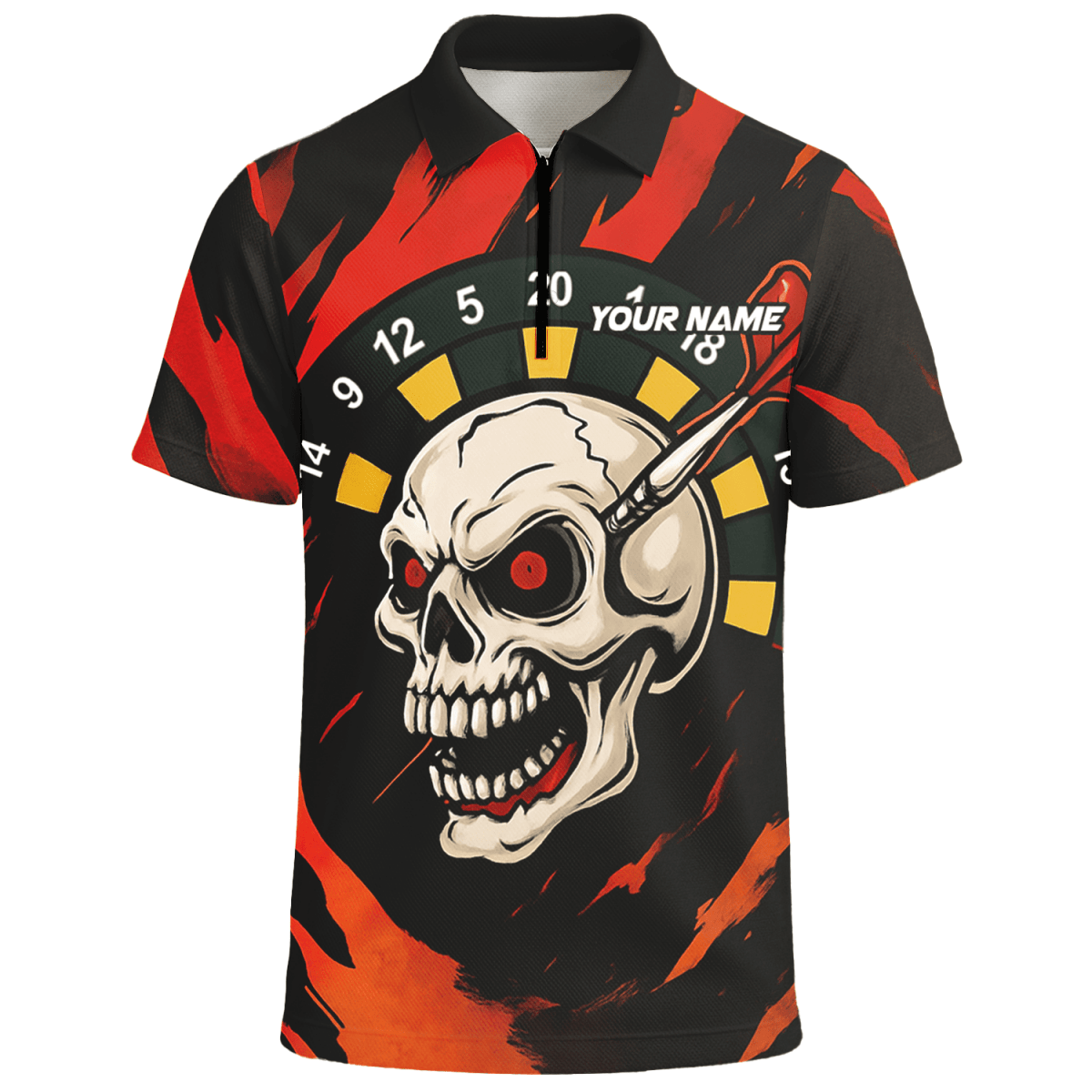 Personalisierbares Herren Poloshirt mit Schwarz - Gold - Krone Darts - Motiv Z2886 - Outfitsuche