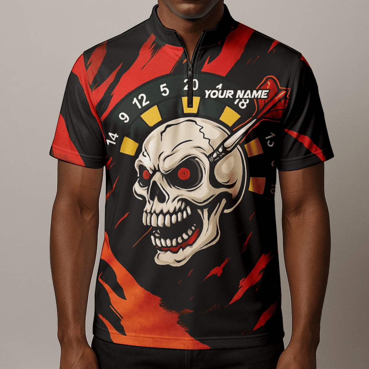Personalisierbares Herren Poloshirt mit Schwarz - Gold - Krone Darts - Motiv Z2886 - Outfitsuche